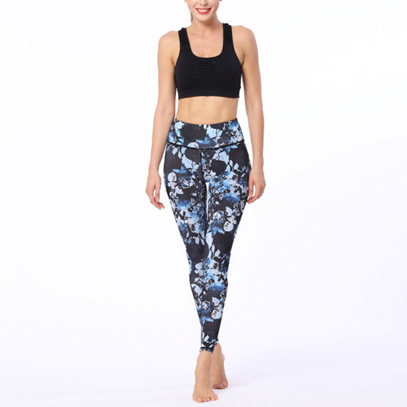 Pantalones de Yoga para Mujer con Estampado de Hojas Simples de Buddha Stones - image 4