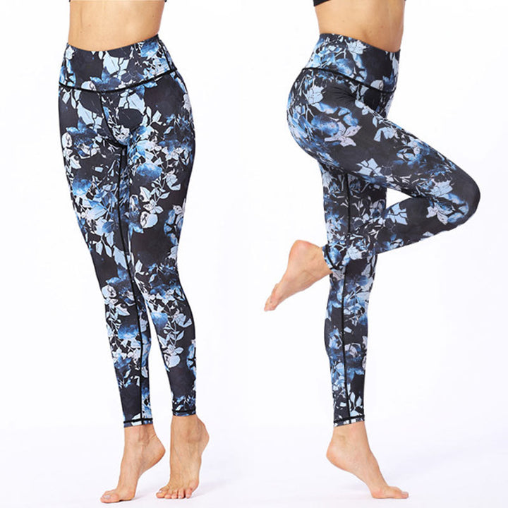 Pantalones de Yoga para Mujer con Estampado de Hojas Simples de Buddha Stones - image 2