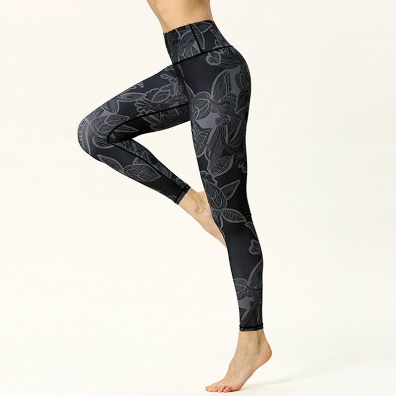 Pantalones de Yoga para Mujer con Estampado de Hojas Simples de Buddha Stones - image 7