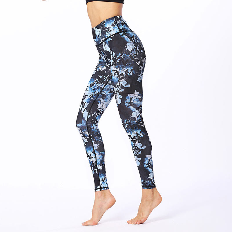 Pantalones de Yoga para Mujer con Estampado de Hojas Simples de Buddha Stones - image 1