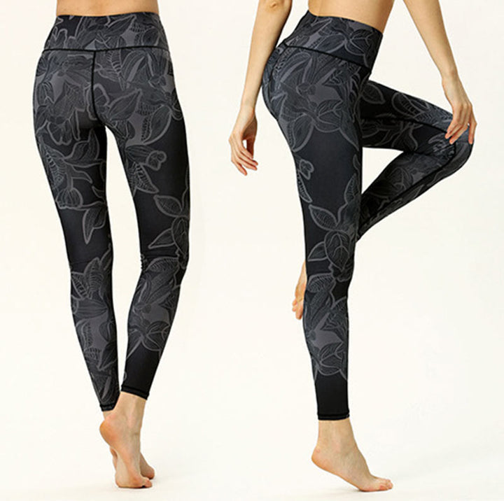Pantalones de Yoga para Mujer con Estampado de Hojas Simples de Buddha Stones - image 8