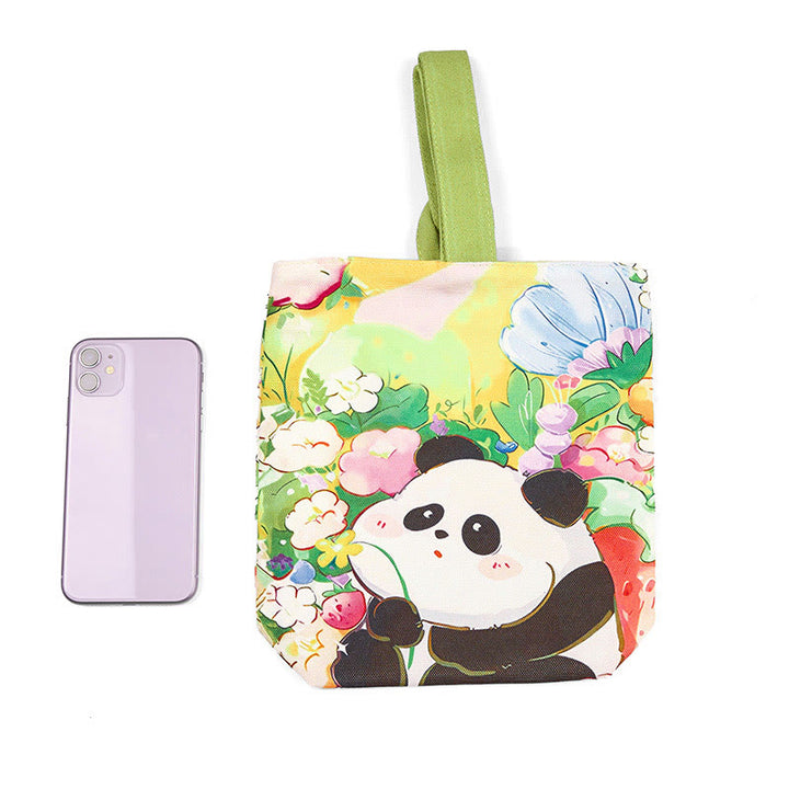 Buddha Stones Panda Orchid Loquat Canvas Handbag 
	 Piedras de Buda Panda Orquídea Níspero Bolso de Lona