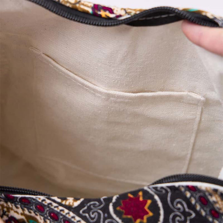 Bolso bandolera de elefantes de algodón con rayas Buddha Stones