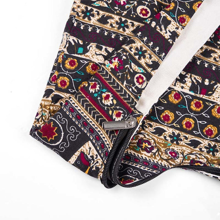 Bolso bandolera de elefantes de algodón con rayas Buddha Stones