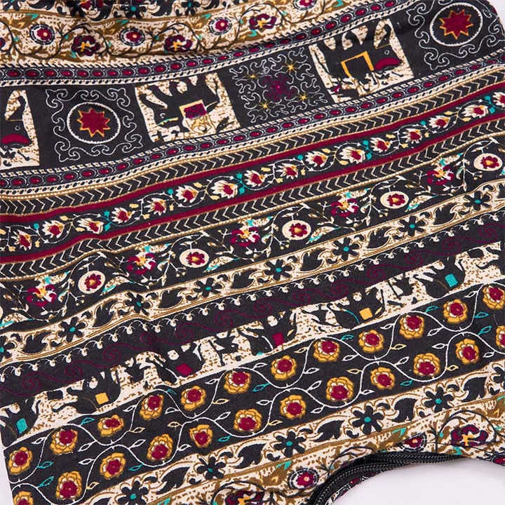 Bolso bandolera de elefantes de algodón con rayas Buddha Stones