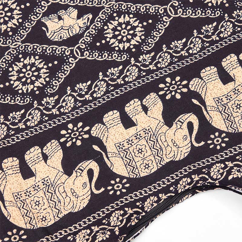 Bolso bandolera de elefantes de algodón con rayas Buddha Stones