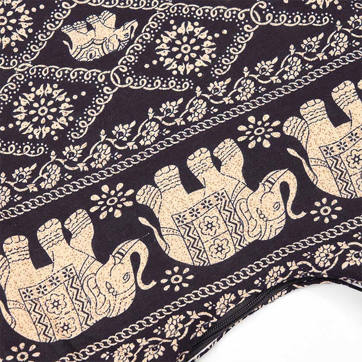 Bolso bandolera de elefantes de algodón con rayas Buddha Stones