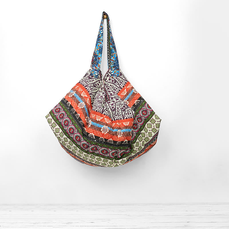 Bolso de Hombro de Algodón con Rayas de Colores de Buddha Stones - image 0