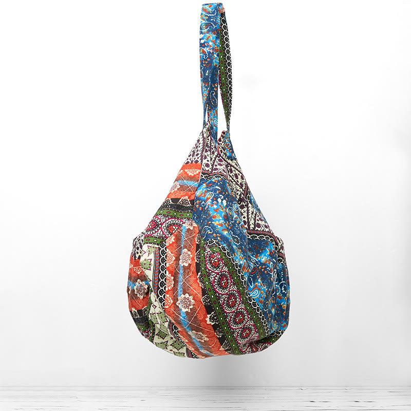Bolso de Hombro de Algodón con Rayas de Colores de Buddha Stones