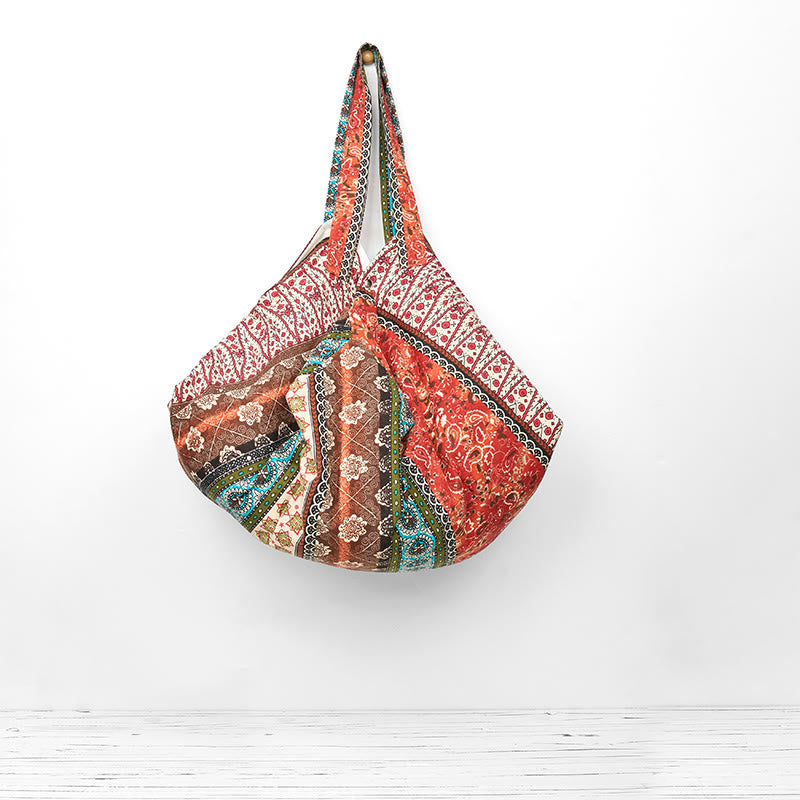 Bolso de Hombro de Algodón con Rayas de Colores de Buddha Stones