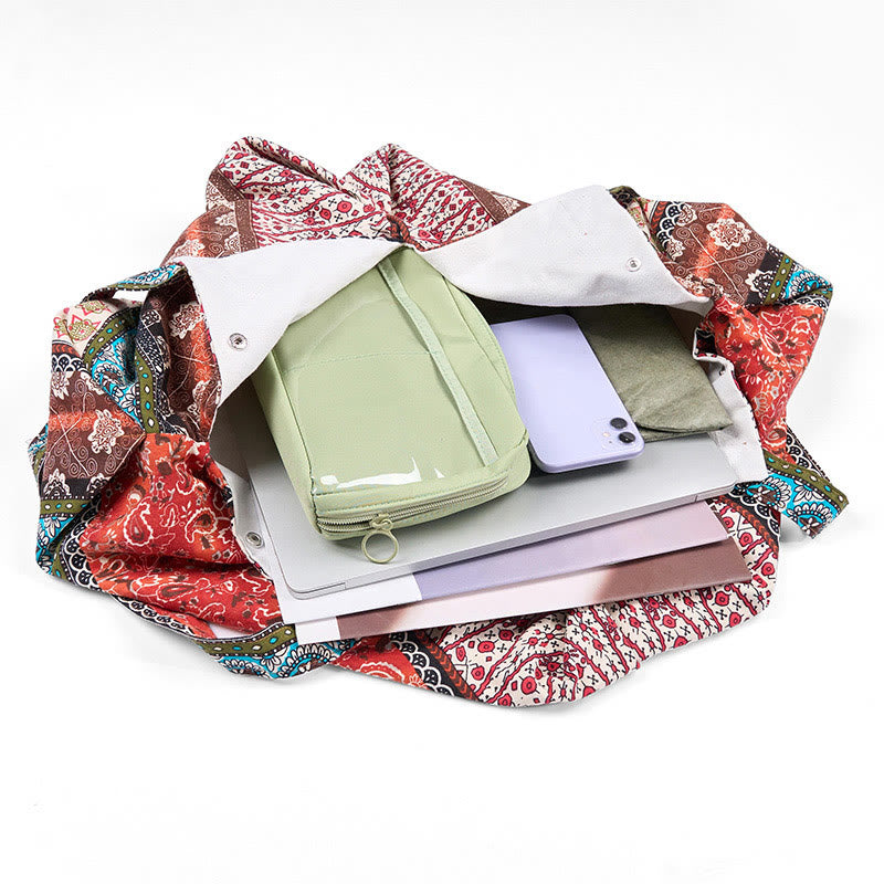 Bolso de Hombro de Algodón con Rayas de Colores de Buddha Stones - image 6