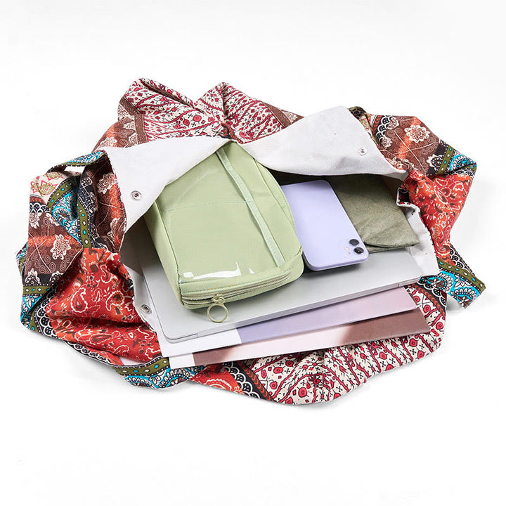 Bolso de Hombro de Algodón con Rayas de Colores de Buddha Stones - image 6