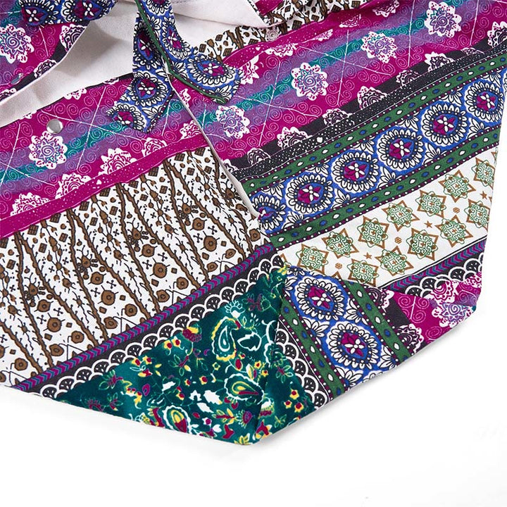 Bolso de Hombro de Algodón con Rayas de Colores de Buddha Stones