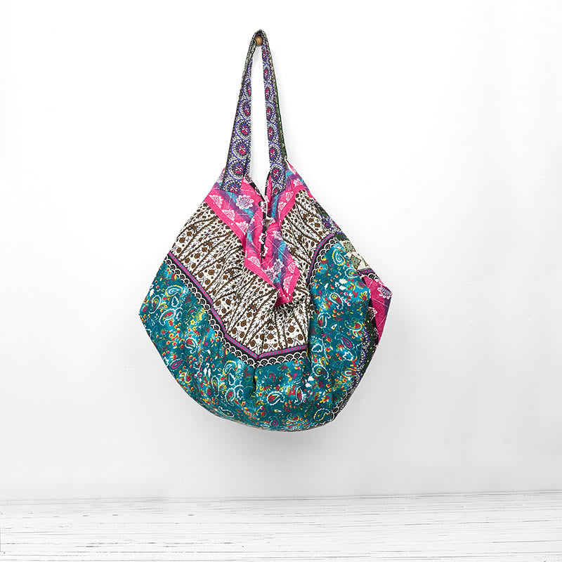 Bolso de Hombro de Algodón con Rayas de Colores de Buddha Stones