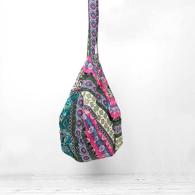 Bolso de Hombro de Algodón con Rayas de Colores de Buddha Stones
