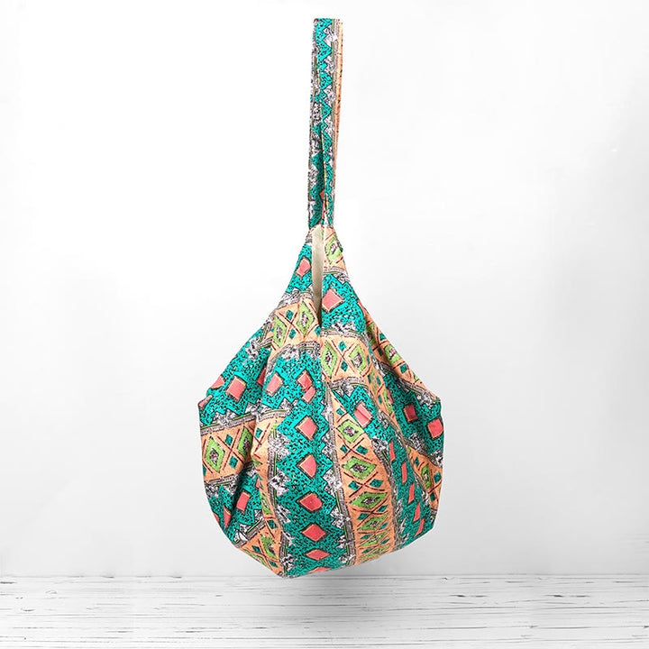 Bolso de Hombro de Algodón con Rayas de Colores de Buddha Stones