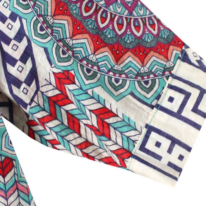 Buddha Stones Camisa de Mitad de Botones con Geometría Mandala para Mujer - image 4