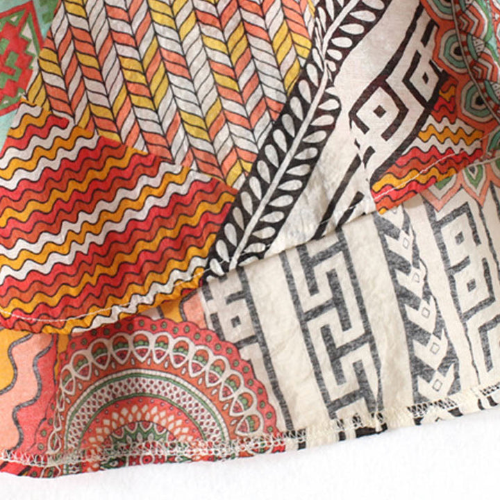 Buddha Stones Camisa de Mitad de Botones con Geometría Mandala para Mujer