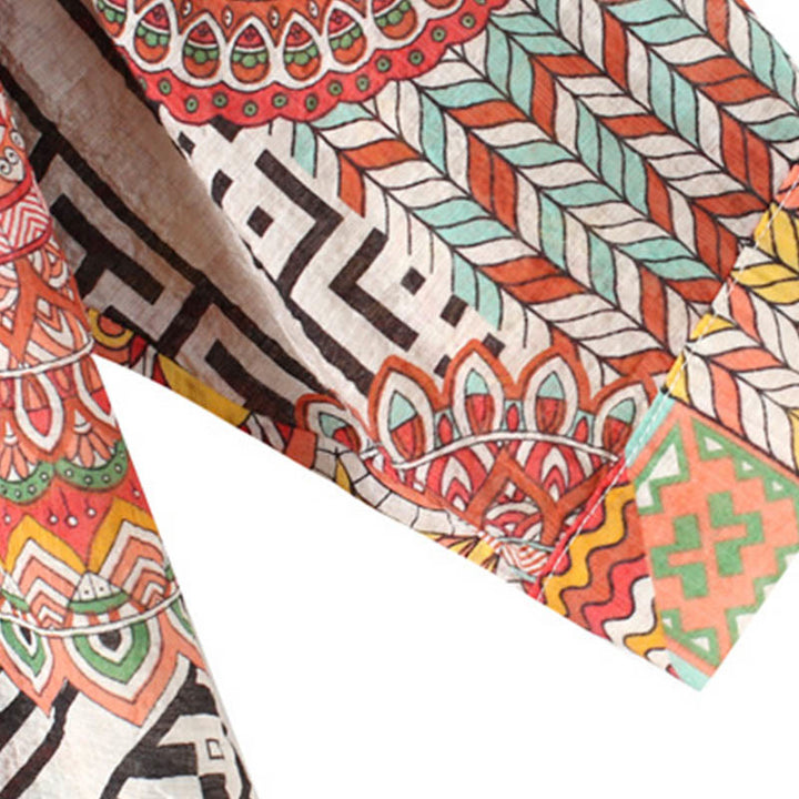 Buddha Stones Camisa de Mitad de Botones con Geometría Mandala para Mujer