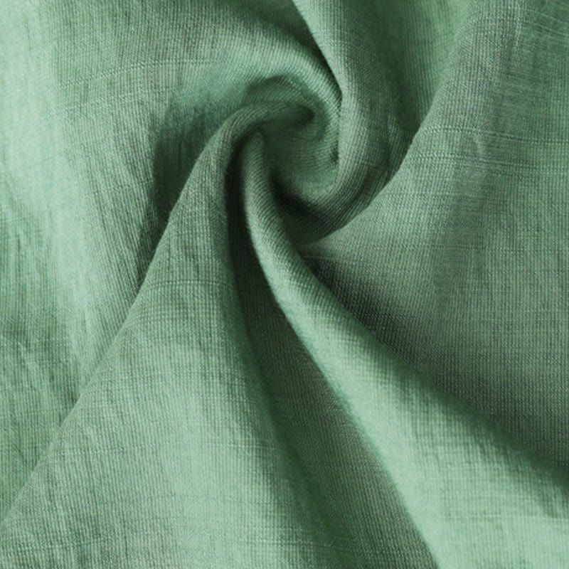 Buddha Stones Camiseta de algodón y lino con bordado floral pequeño, de cuello en V y media manga - image 10