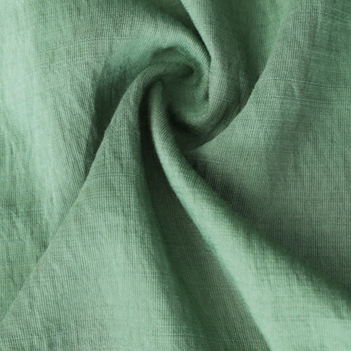 Buddha Stones Camiseta de algodón y lino con bordado floral pequeño, de cuello en V y media manga - image 10