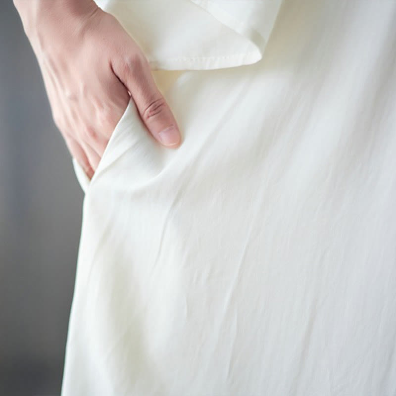 Vestido midi con bordados de Buddha Stones, bajo con volantes y bolsillos - image 9