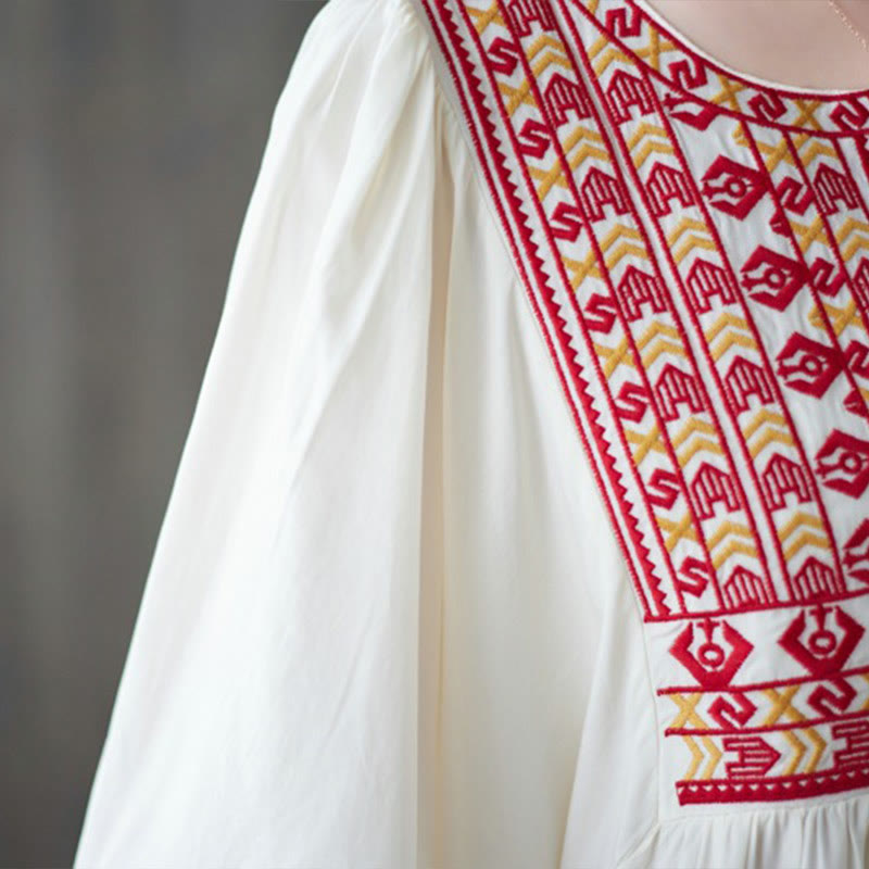 Vestido midi con bordados de Buddha Stones, bajo con volantes y bolsillos - image 7