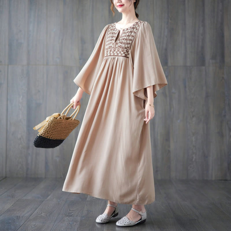 Vestido midi con bordados de Buddha Stones, bajo con volantes y bolsillos - image 31