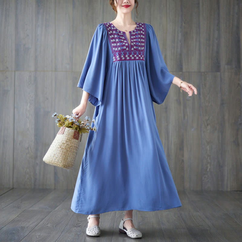 Vestido midi con bordados de Buddha Stones, bajo con volantes y bolsillos - image 15