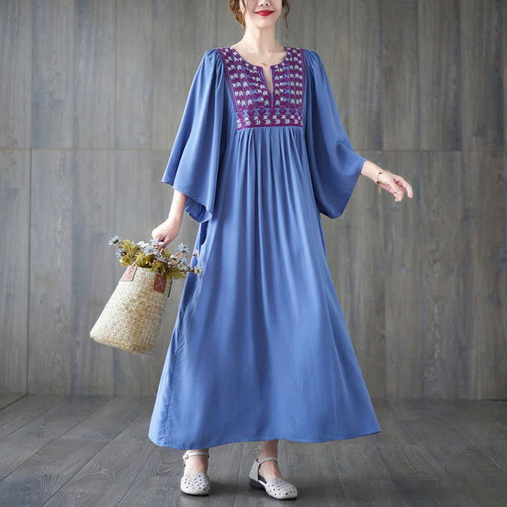 Vestido midi con bordados de Buddha Stones, bajo con volantes y bolsillos - image 15