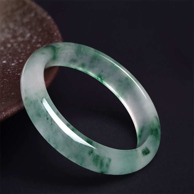 Pulsera de la Suerte de Flores Flotantes de Jade Natural de Buddha Stones - 64 mm - image 0
