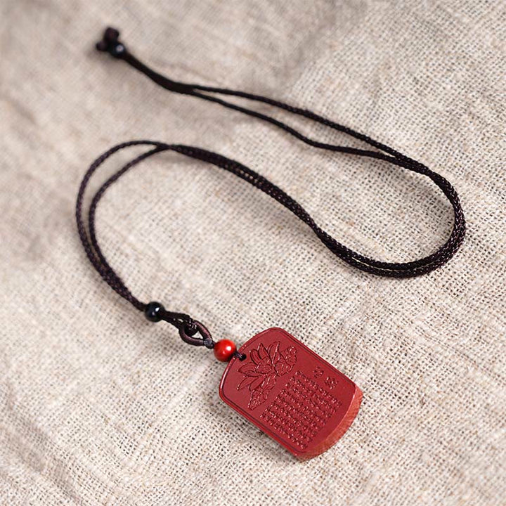 Collar de cuerda con bendición grabada, Sutra del Corazón de Loto en cinabrio de Buddha Stones - image 8