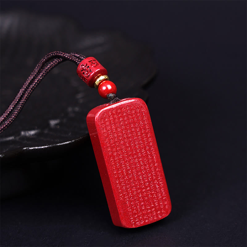 Collar de cuerda con bendición grabada, Sutra del Corazón de Loto en cinabrio de Buddha Stones - image 13