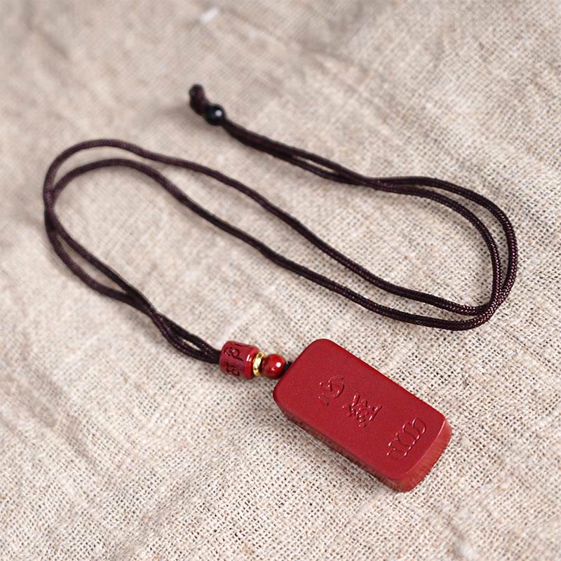 Collar de cuerda con bendición grabada, Sutra del Corazón de Loto en cinabrio de Buddha Stones - image 17