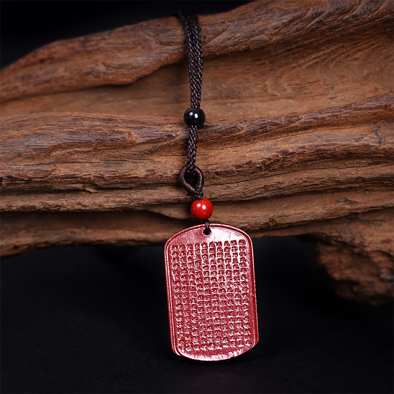 Collar de cuerda con bendición grabada, Sutra del Corazón de Loto en cinabrio de Buddha Stones - image 4