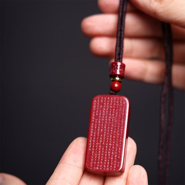 Collar de cuerda con bendición grabada, Sutra del Corazón de Loto en cinabrio de Buddha Stones - image 16