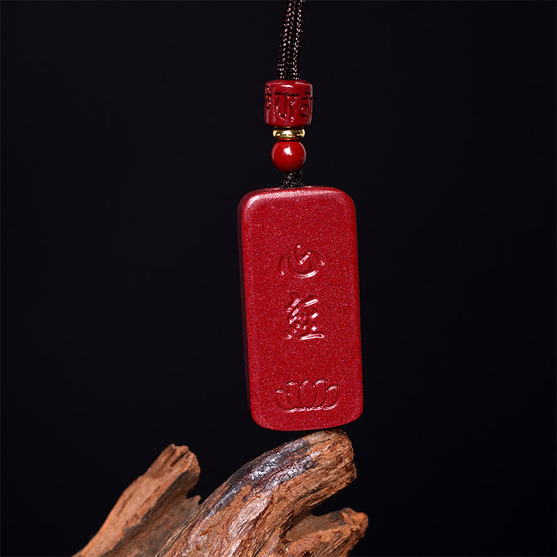 Collar de cuerda con bendición grabada, Sutra del Corazón de Loto en cinabrio de Buddha Stones - image 12