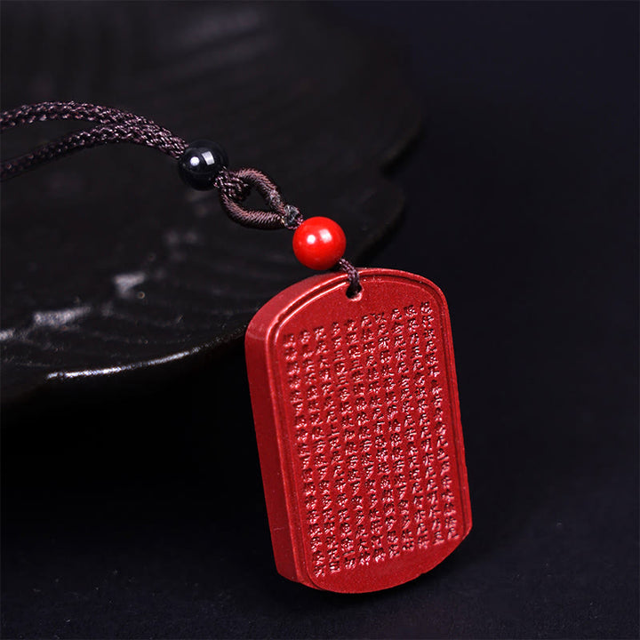 Collar de cuerda con bendición grabada, Sutra del Corazón de Loto en cinabrio de Buddha Stones - image 7