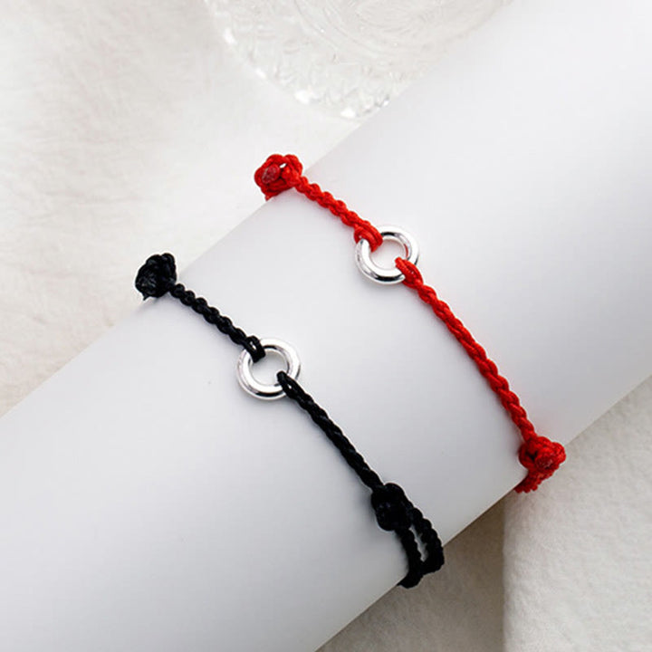 Buddha Stones Tobillera de Cuerda Trenzada de Buena Suerte con Broche de Paz en Plata de Ley 925 - image 14