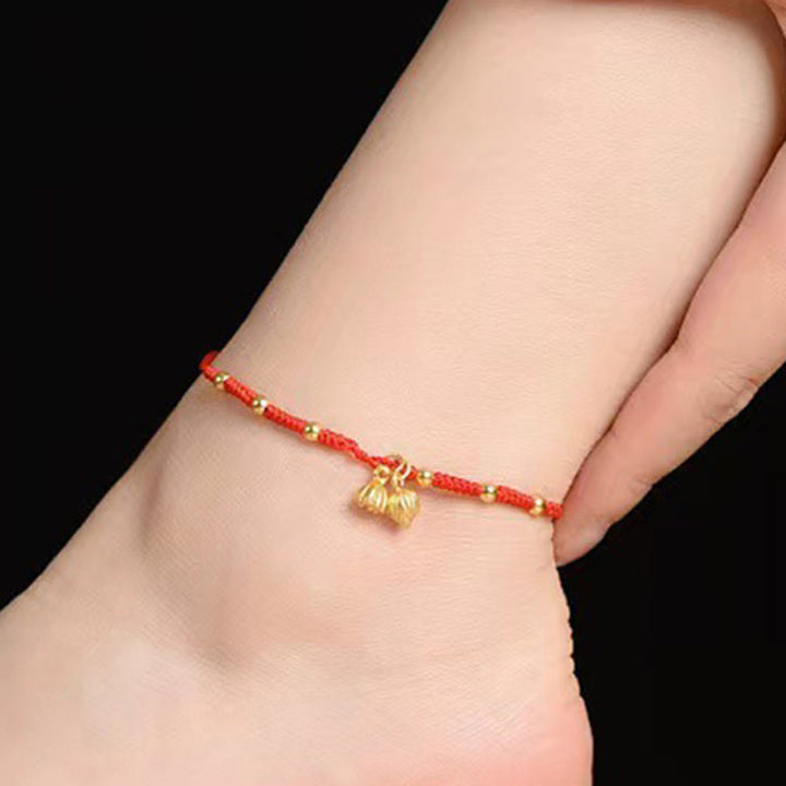 Buddha Stones Pulsera de la Suerte con Loto y Cápsula