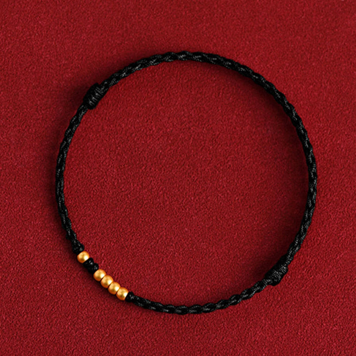 Pulsera de pareja de protección trenzada de la suerte con cuentas de oro 999 de piedras de Buddha Stones - image 16