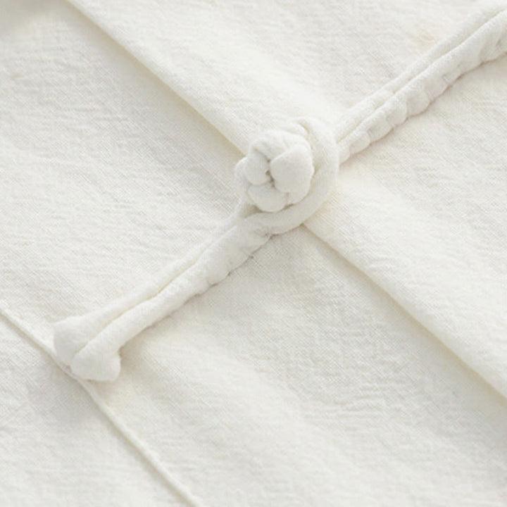 Buddha Stones Camisa de Manga Corta de Estilo Tang con Botón de Rana China para Hombre, Ropa de Algodón y Lino con Bolsillos - image 3