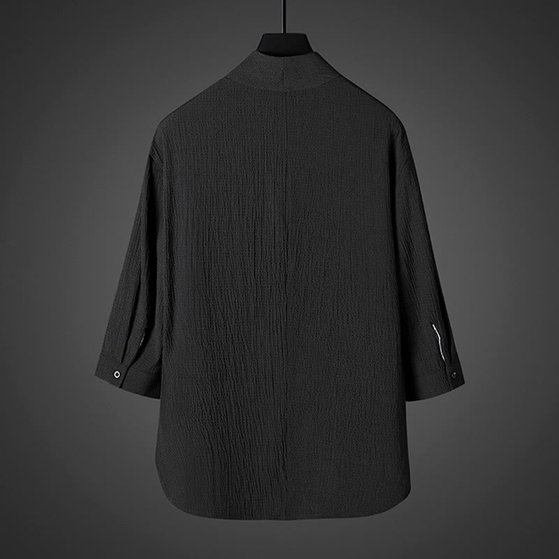 Camisa casual de hombre con cuello en V y manga tres cuartos de Buddha Stones - image 6