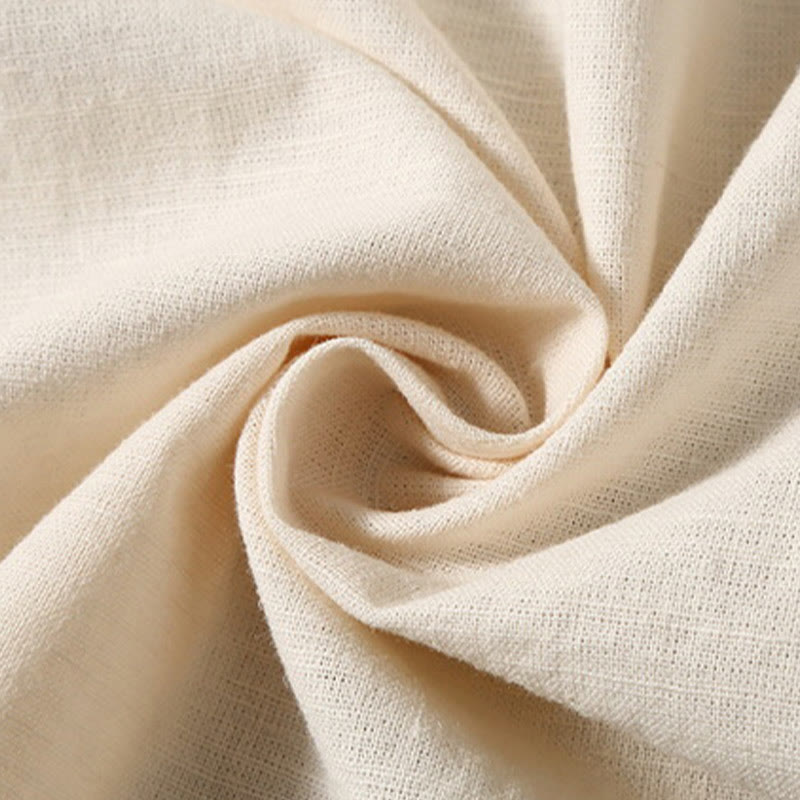 Camisa de Verano de Algodón y Lino para Hombre de Manga Corta con Botones de Buddha Stones - image 14