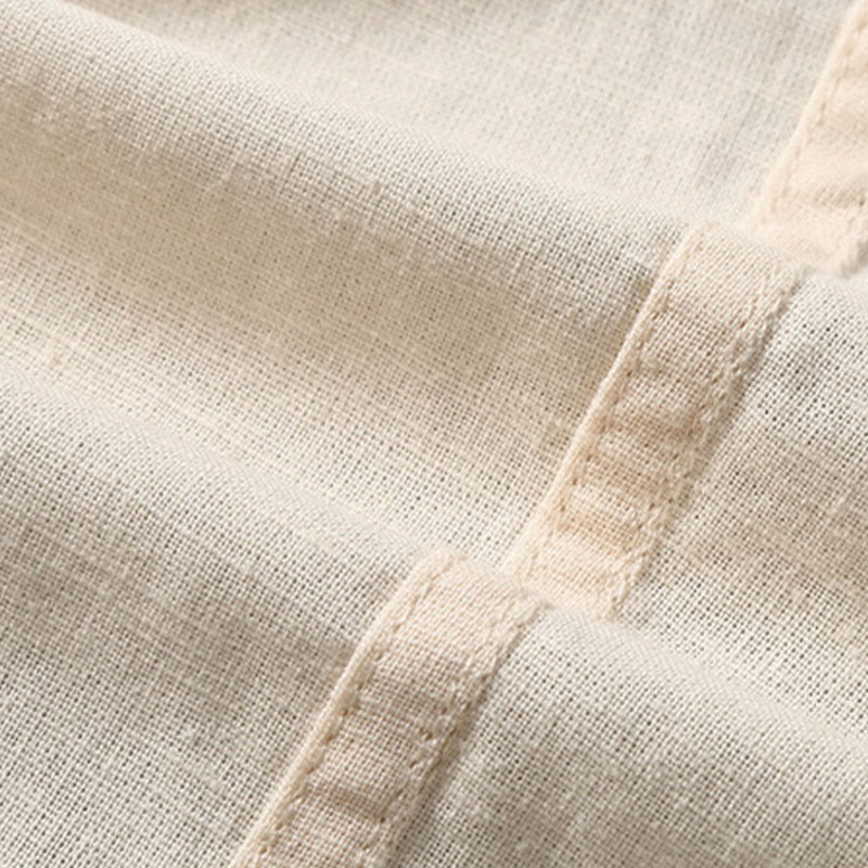 Camisa de Verano de Algodón y Lino para Hombre de Manga Corta con Botones de Buddha Stones - image 12