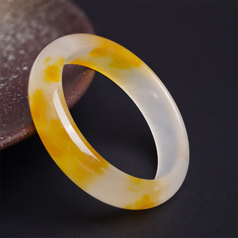 Brazalete de Armonía y Positividad de Ágata Amarilla Buddha Stones - 64 mm - image 0