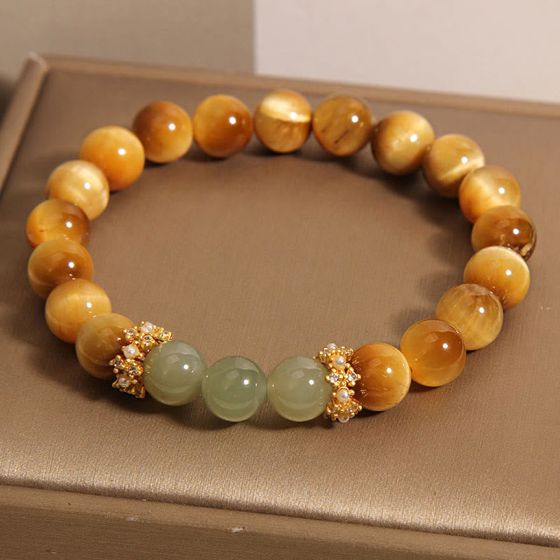 Pulsera de coraje con Jade de Ojo de Tigre Buddha Stones
