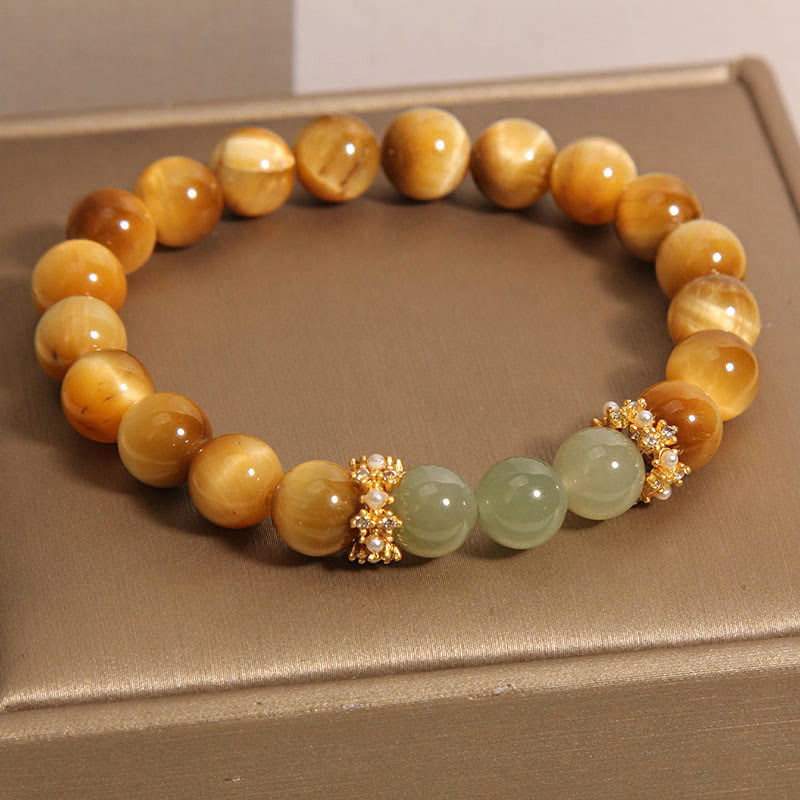 Pulsera de coraje con Jade de Ojo de Tigre Buddha Stones