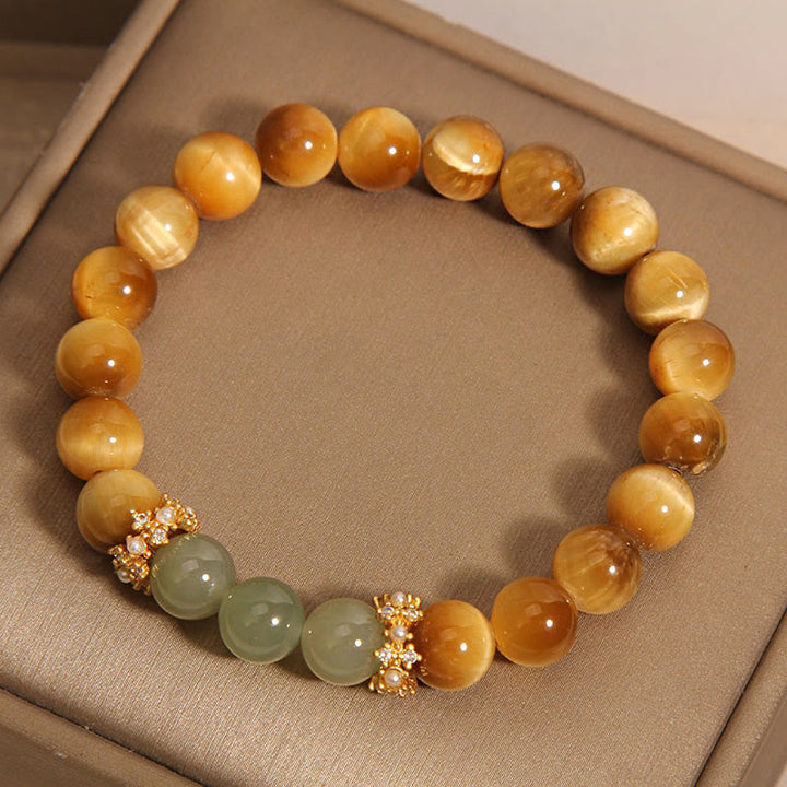 Pulsera de coraje con Jade de Ojo de Tigre Buddha Stones