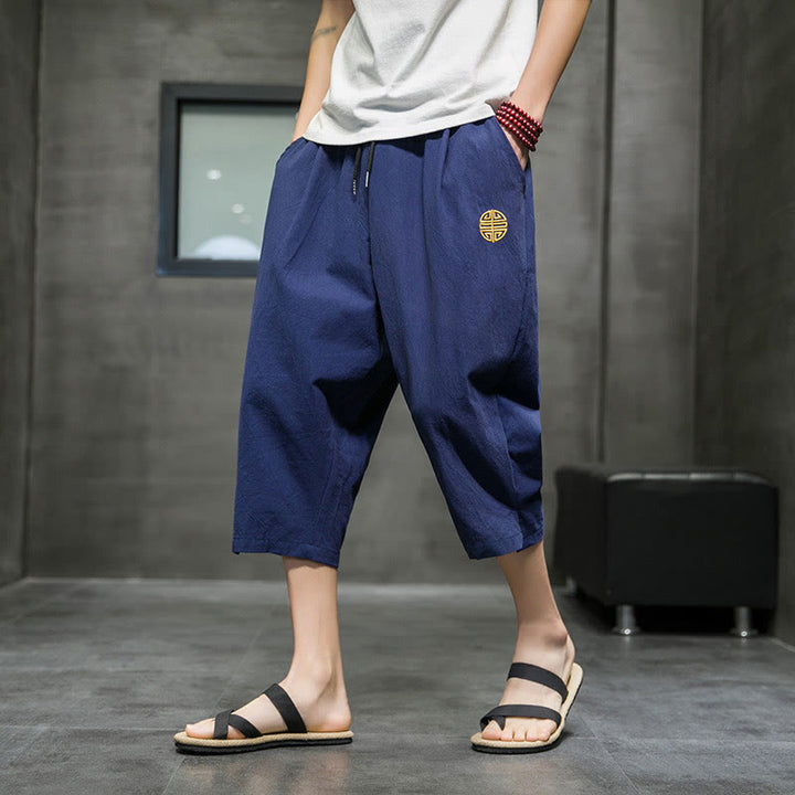 Pantalones cortos de verano para hombre con cordón ajustable y bolsillos , de Buddha Stones. - Azul acero - US/UK/AU44, UE 54 (5XL) - image 0